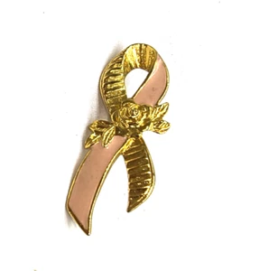AVON goldfarben Brustkrebs Bewusstsein Band Tac Pin, 2"" H, perfekt #930 - Bild 1 von 4