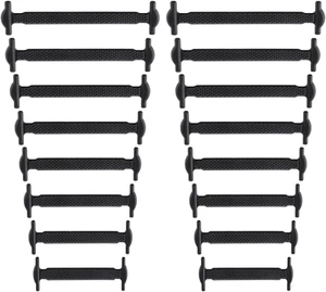 No Tie Shoe Laces Stretchy Silicone Elastic Lazy Shoelaces Rubber Flat Shoe Ties - Picture 1 of 11