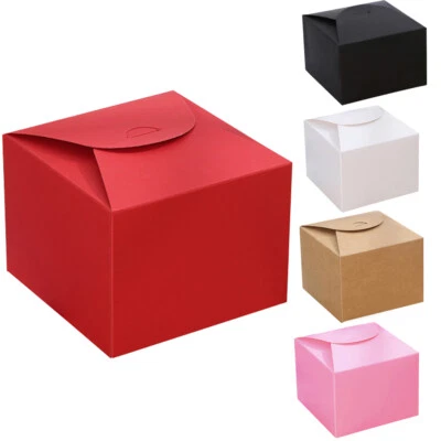 VDL Christmas Gift Boxes 5 Colours Cardboard Jewellery Sweets Square 3 Sizes