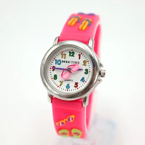 Kids Solo Time Watch Pink Beach Ticking Sunglasses Seconds with New Battery - Picture 1 of 14