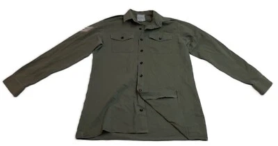Vintage Combat Camisa British Army Verde General Service Largo Mangas Talla 41cm - Imagen 1 de 4
