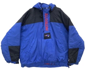 Vintage New England Patriots Puffer Jacket Herren XL Blau Starter NFL Pullover - Bild 1 von 4