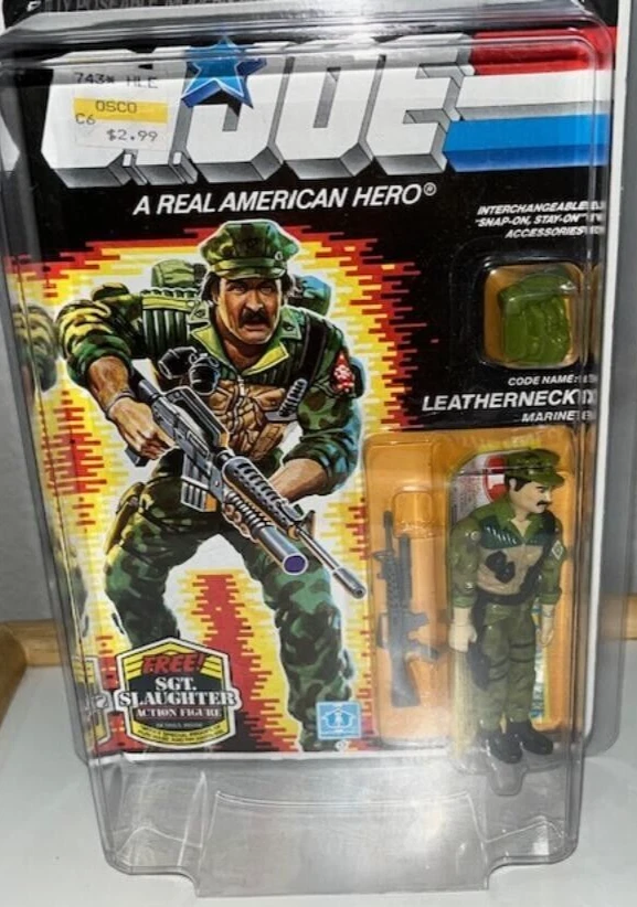 Gi Joe Cobra Action Figure Leatherneck Complete US Marine 1986 File Card M 16