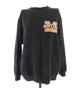 University Montana Sweatshirt Slogan Long Sleeve Black Cotton Oversized Size S - Picture 1 of 9