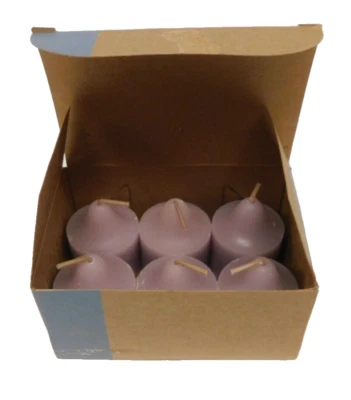 NOS Retired PartyLite Box of 6 Purple Votive Candles Be Relaxed! V06631 - Image 1 of 2