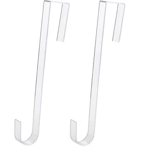 12" Non-Scratch, Clear Plastic Holiday & Christmas Door Wreath Hanger by Eucatus - Picture 1 of 8
