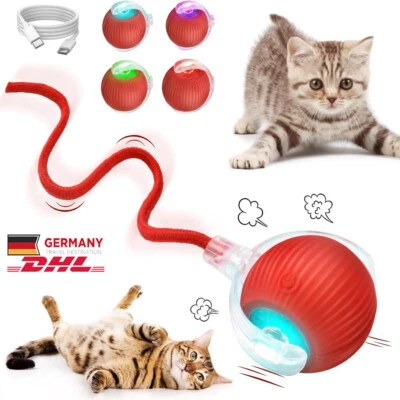 MARKENLOS Interaktives Katzenspielzeug Hundeball Elektrischer Ball Hunde USB Aufladbar DE