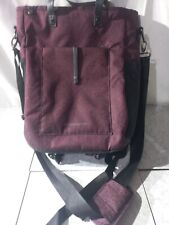 Sherpani Sojourn Burgundy Canvas Convertible Tote Handbag Purse Backpack EUC