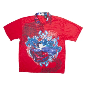 Camisa TD Para Hombre Roja Patrón Loco XL - Imagen 1 de 6