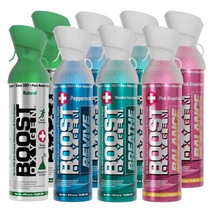 Boost Oxygen Natural Portable 10 Liter Pure Oxygen Variety Canister (8 Pack) - Picture 1 of 12