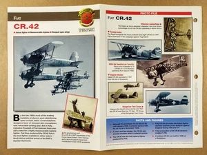 FIAT CR.42 Avión de Caza Italiano Biplano Especificaciones Fotos Hoja de Información - Imagen 1 de 2