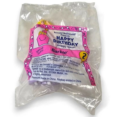 McDonalds Happy день рождения Барби игрушка розовый балерина #2 винтажный 1994 новый - Изображение 1 из 4