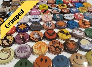 100 Beer Caps 350+ DESIGNS USED BUT NO DENTS OR DEFECTS - Picture 1 of 10