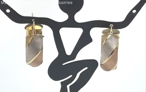 14K Multi Tone Gold Hoop Earrings - 2.35 Grams - Picture 1 of 6