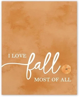 Fall Poster I Love Fall Most of All Cute Autumn Aesthetic Art for Living Room - Image 1 of 3
