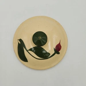 Watt Ware Pottery Replacement Lid AMERICAN RED BUD Tear Drop Teardrop 5.25" Old - Picture 1 of 5