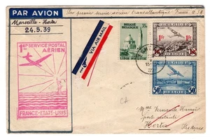 Scarce FAM 18-6 PAA Flight Marseille to Horta Originating in Belgium 1939 - Picture 1 of 2