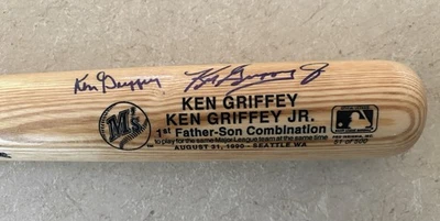 KEN GRIFFEY JR. & SR. - Signed Autographed Bat - 1st Father Son Combo #d 51/500 - Image 1 of 4