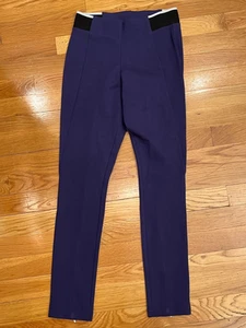 Hue Stretch Skimmer Pants Pull on Blue Leggings Zip Ankles ~ Women's Small NWT - Picture 1 of 10