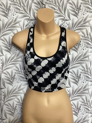 Sujetador deportivo Victoria’s Secret rosa sin costuras ligeramente forrado grande Foto 1 de 4