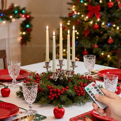 6/12PCS Set Stabkerzen LED Kerzen flackernd mit Timer Fernbedienung Weihnachten - Bild 1 von 4