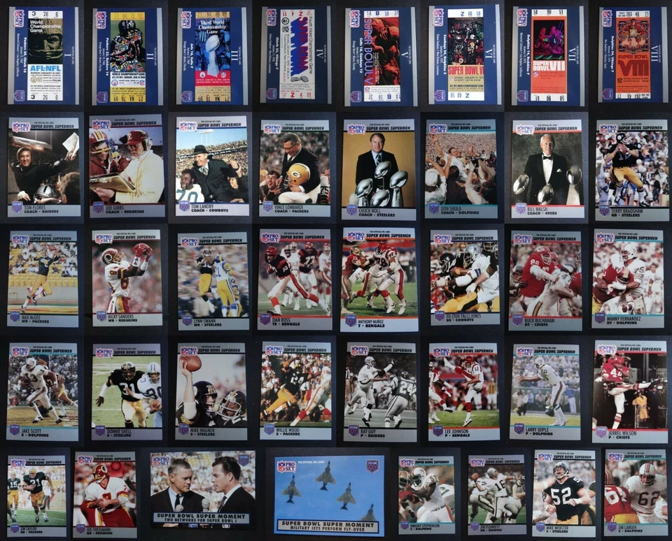 1990-91 Pro Set Super Bowl Supermen Football Cards U Pick From List 1-151 - Image 1 of 1