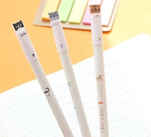 3 Cat Gel Pens Extra Fine Point .38 mm Orange, Gray, B & W SHIPS FROM US! 🐈 🐾 - Picture 1 of 10