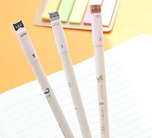 3 bolígrafos de gel para gatos punta extra fina .38 mm naranja, gris, blanco y negro ¡ENVÍO DESDE NOSOTROS! 🐈 🐾 Foto 1 de 4