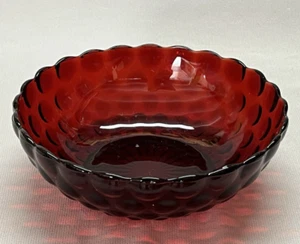Vintage Anchor Hocking Royal Ruby Red Bubble Glass 8” Serving Bowl - Picture 1 of 4