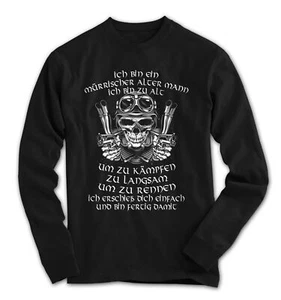Herren Longsleeve T-Shirt Mürrischer alter Mann Hard Core Spruch AM9720LS - Picture 1 of 1