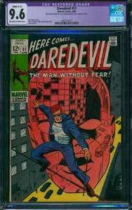 Daredevil #51 ⭐ CGC 9.6 Restaurado ⭐ Edad de Plata Marvel Graduado Cómic 1969 - Imagen 1 de 3