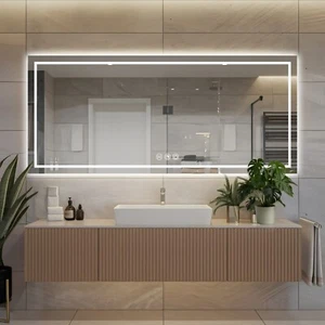 Bathroom LED Mirror Wall Vanity Frontlit&Backlit Dimmable 3 color Lights Makeup - Picture 1 of 29
