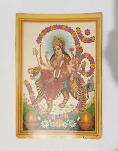 India Hindú Estampado Religioso - Diosa Durga Tamaño 6 x 4 pulgadas - Imagen 1 de 4