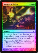 Scrapyard Salvo FOIL New Phyrexia NM Red Common MAGIC GATHERING CARD ABUGames