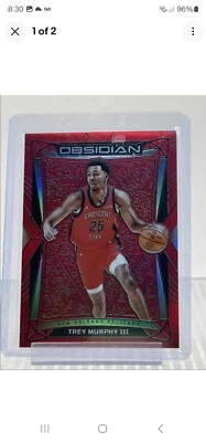 TREY MURPHY III 2023-24 OBSIDIAN BASKETBALL RED FLOOD SSP PELICANS Super Short  - Image 1 of 2