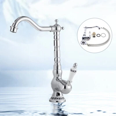 Silber Wasserhahn Küche Retro Armatur Einhebelmischer Bad Antik Nostalgie NEU - Bild 1 von 4