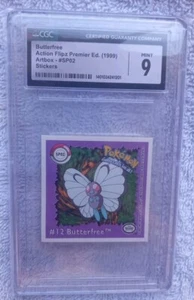 1999 Artbox Pokemon Action Flipz Premier Edition Sticker Butterfree Graded  - Bild 1 von 2