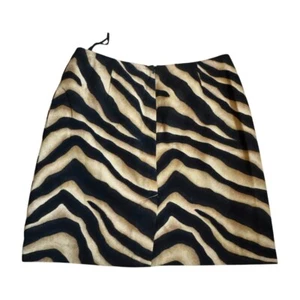Ralph Lauren Zebra Print Straight Skirt Cotton Size 14 Tan Black NWT MSRP $85 - Picture 1 of 5