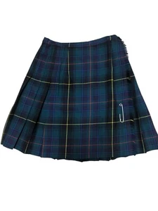 Falda envolvente escocesa escocesa escocesa de lana Aljean para mujer 12 Dark Academia años 60 de colección como nueva - Imagen 1 de 3