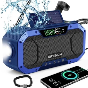 Emergency Weather Radio Solar Power w/AM FM Noaa,Wind up Flashlight,Cell Phone C - Picture 1 of 8