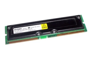 Elpida 512MB PC800 800MHz ECC Rambus RIMM memory module MC-4R512FKE8D-845 - Picture 1 of 1