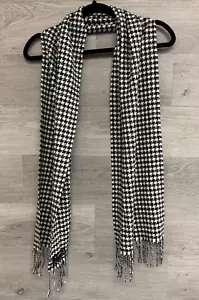 Cashmink V Fraas Bufanda Mujer Unisex Negro Blanco Pata de Gallo Hecho en Alemania - Imagen 1 de 4
