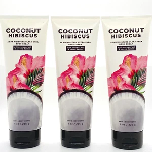3-Pack Bath & Body Works Coconut Hibiscus Ultra Shea Body Cream 8 oz - Picture 1 of 4