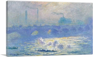 ARTCANVAS Waterloo Bridge 1903 Canvas Art Print by Claude Monet - Picture 1 of 14