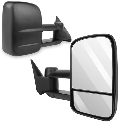 Par de espejos retrovisores manuales de remolque para camioneta 88-98 Chevrolet GMC C K 1500 2500 3500 Foto 1 de 4