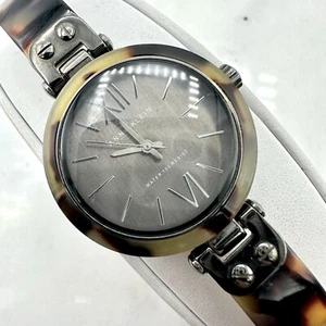 Anne Klein Diamond Women Watch Tortoise Shell Sz 7" Wrist, New Battery - Picture 1 of 18