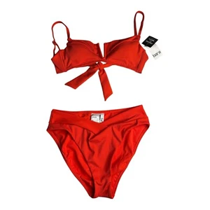 Sexy Underwired V-Bar Bikini Women Swimwear Orange Two-pieces Bikini Set S/M - Picture 1 of 13