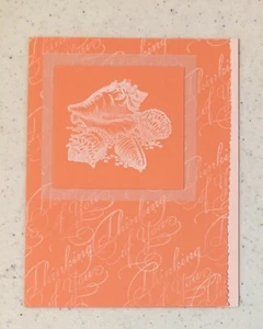 Sea Shells Thinking Of You Handmade Card Blank Inside W Envelope CandD - Picture 1 of 2