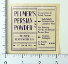 1890's Plumer's Persian Powder, St. Louis, Mo No Arsenic Or Lead Label Card F65