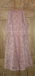No Boundaries Fit & Flare dress, Dusty Pink Lace - Juniors Size L (11-13) - Picture 1 of 8